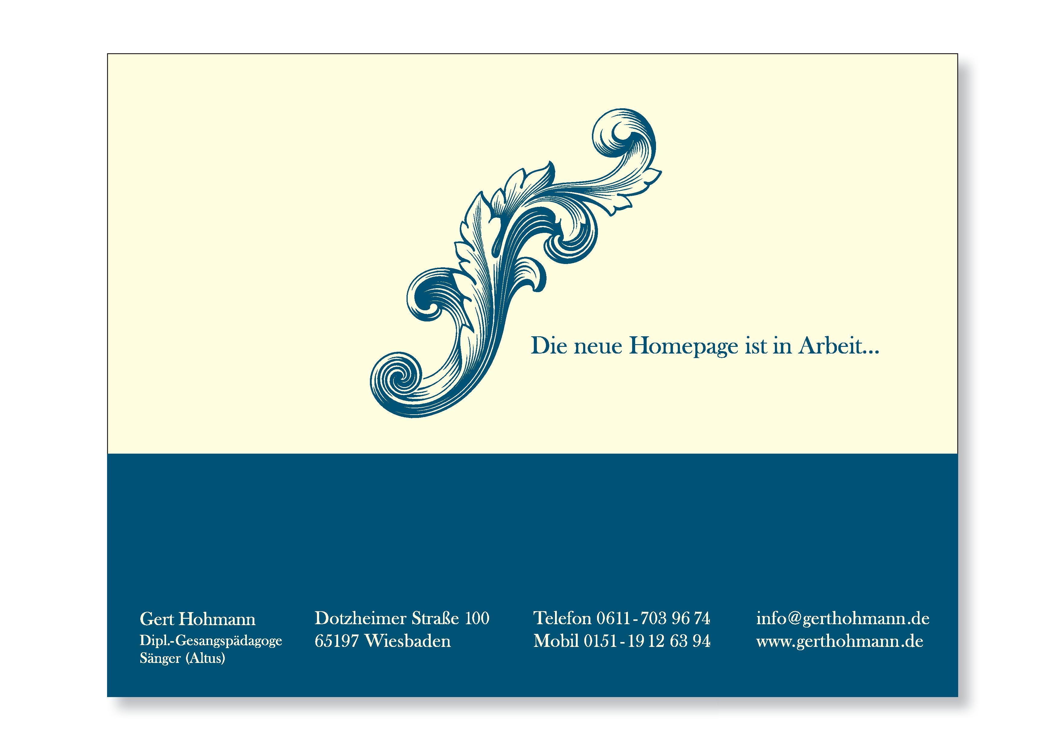 Gert Hohmann, Dotzheimer Strasse 100, 65197 Wiesbaden, info@gerthohmann.de